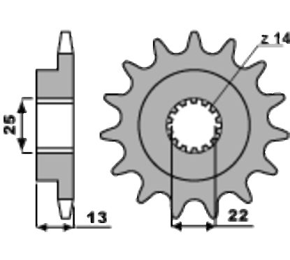 Pignon PBR acier standard - 525