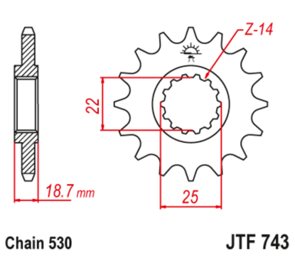 Pignon JT SPROCKETS acier anti-bruit - 530