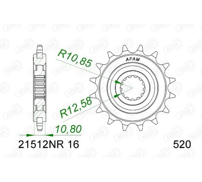 Pignon AFAM acier anti-bruit - 520