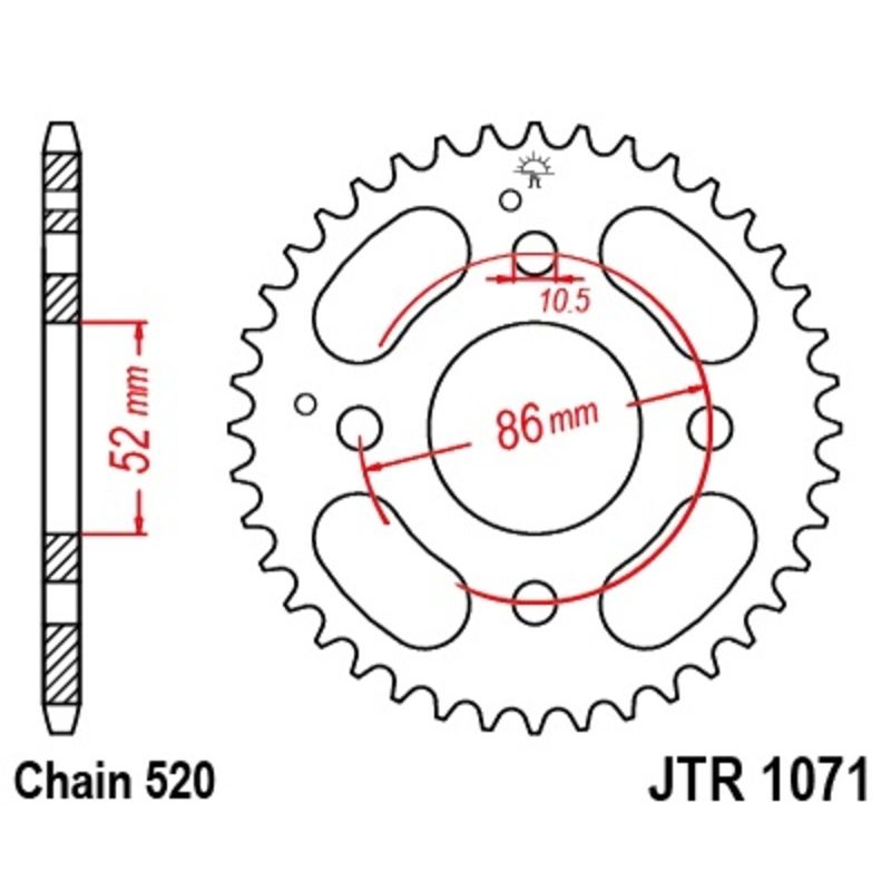 Couronne JT SPROCKETS Acier Standard - 520