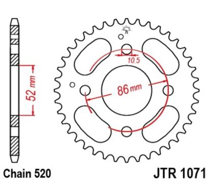 Couronne JT SPROCKETS Acier Standard - 520