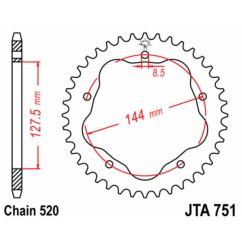 Couronne JT SPROCKETS alu standard - 520 - Nécessite un porte couronne JT SPROCKETS