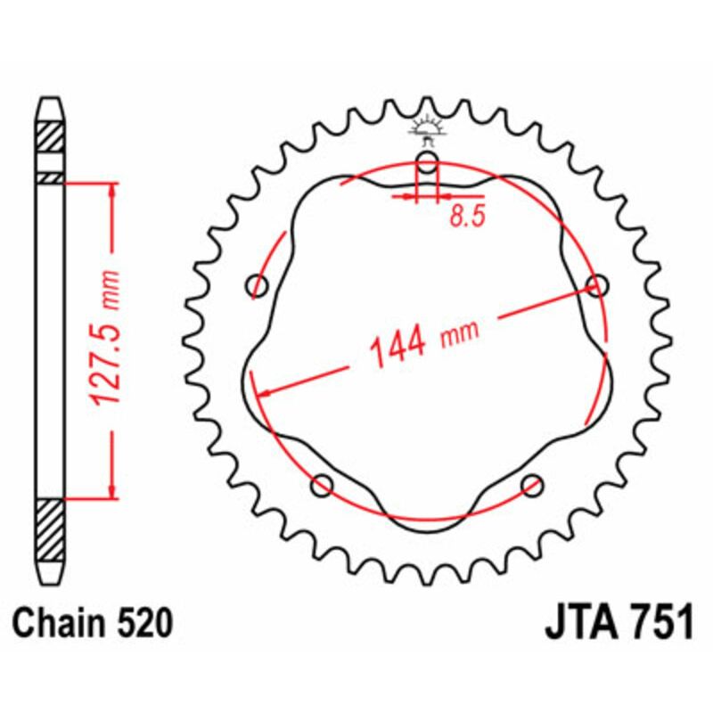 Couronne JT SPROCKETS alu standard - 520 - Nécessite un porte couronne JT SPROCKETS