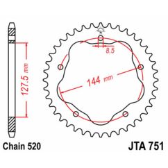 Couronne JT SPROCKETS acier standard - 520 - Nécessite un porte couronne JT SPROCKETS