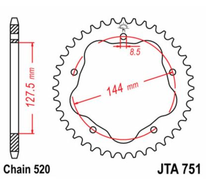 Couronne JT SPROCKETS acier standard - 520 - Nécessite un porte couronne JT SPROCKETS