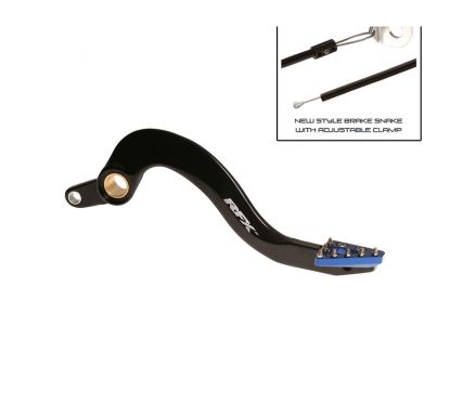Pédale de frein RFX Pro Series - embout fixe - noir/bleu