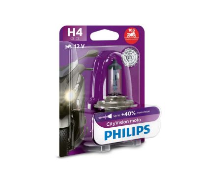 Ampoule PHILIPS H4 CityVision Moto 12V/60/55W - x1