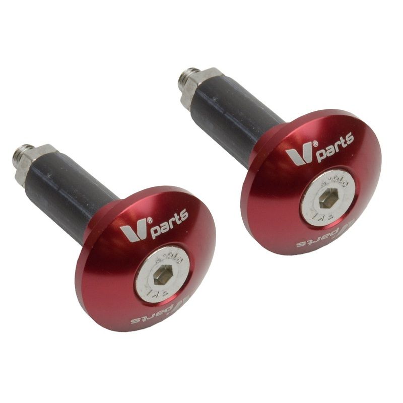 Embouts De Guidon Aluminium V PARTS Ø12-18mm - Rouge