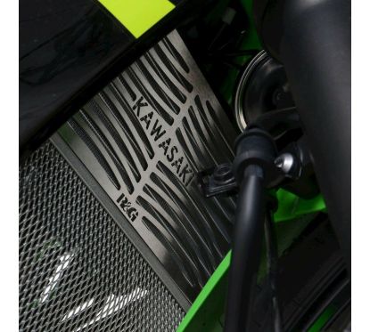 Protection de radiateur gravée R&G RACING inox - Kawasaki Ninja 125
