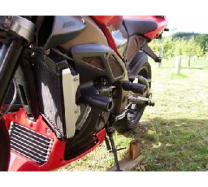Tampons de protection R&G RACING Aero noir Aprilia Tuono 1000