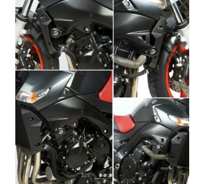 Tampons de protection R&G RACING Aero noir Suzuki GSR600/BMW S1000RR