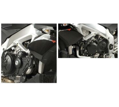 Tampons de protection R&G RACING Aero noir Aprilia Tuono V4/R