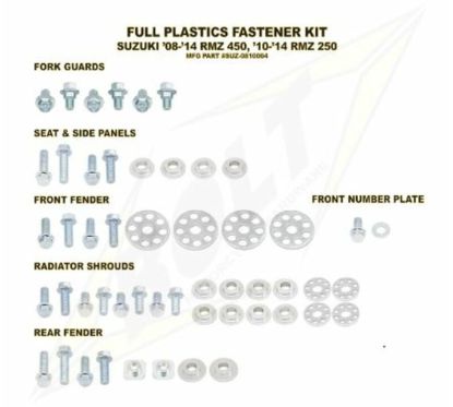 Kit vis complet de plastiques Bolt Suzuki RM-Z450/250