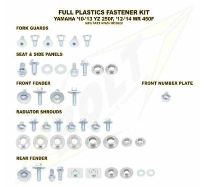 Kit vis complet de plastiques Bolt Yamaha YZ250F/WR450F