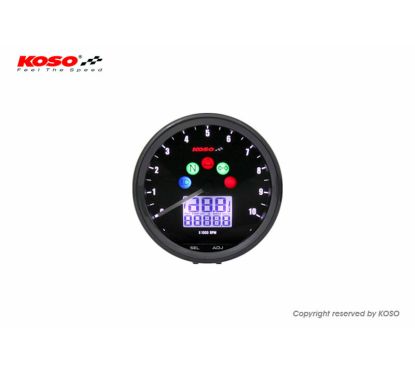 Compteur multifonctions KOSO Neo Retro 64mm TNT noir
