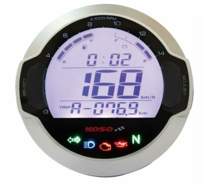 Compteur digital LCD mutlifonctions KOSO DL-03S GP Style rond universel