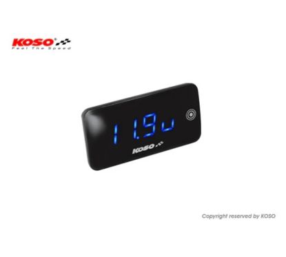 Voltmètre/Thermomètre KOSO Slim Line nouvelle génération - bleu
