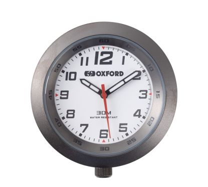 Horloge analogue OXFORD cadre titane/fond blanc