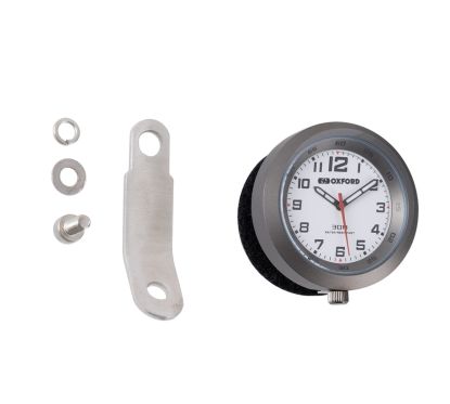 Horloge analogue OXFORD cadre titane/fond blanc