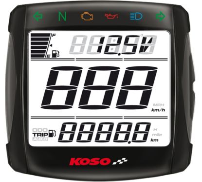 Compteur digital KOSO XR-S 01 mutlifonctions universel