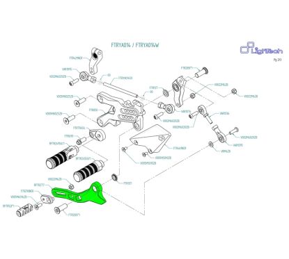 Ensemble leviers de vitesse LIGHTECH arrière FTRYA014 / FTRYA014W / FTRKA009R