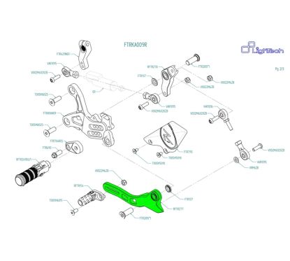 Ensemble leviers de vitesse LIGHTECH arrière FTRYA014 / FTRYA014W / FTRKA009R