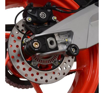 Pions de bras oscillant avec platine R&G RACING Noir - Aprilia