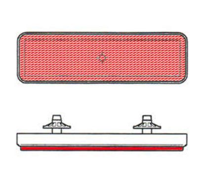 Catadioptre V PARTS rectangulaire rouge