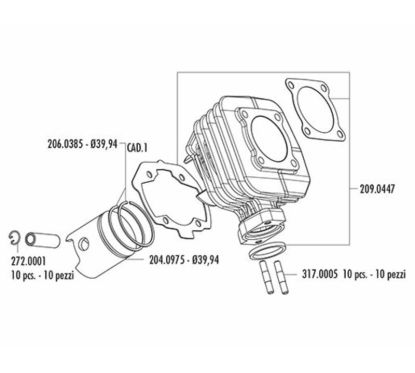 Kit cylindre POLINI - Ø40mm Peugeot