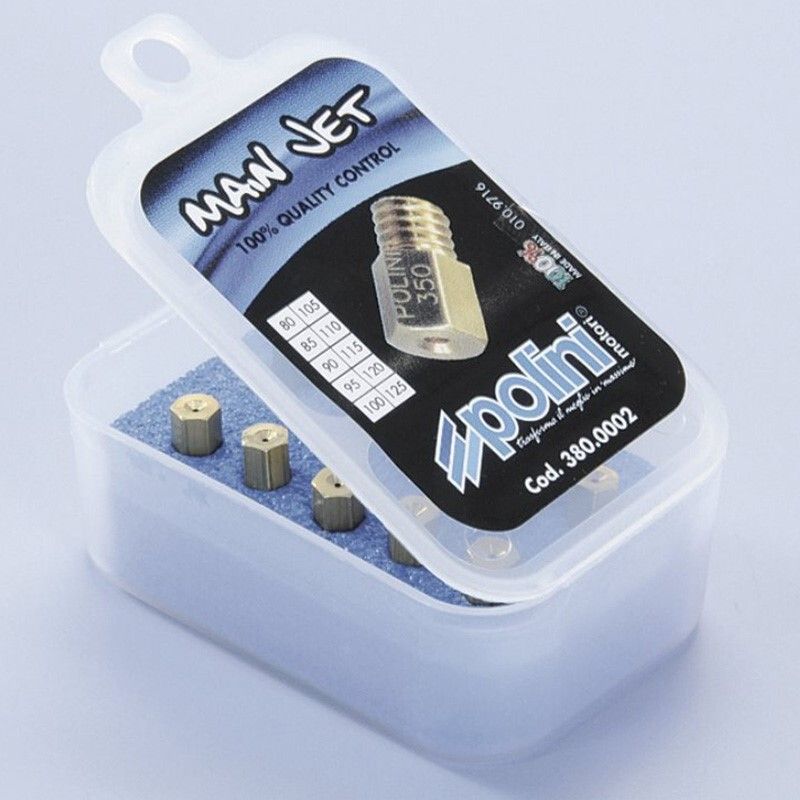 Polini main jets pack. 10 jets for Mikuni carburetor, 80/125 (380.0002)