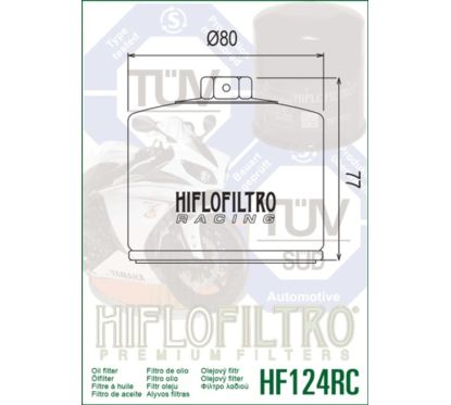 Filtre à huile HIFLOFILTRO Racing - HF124RC