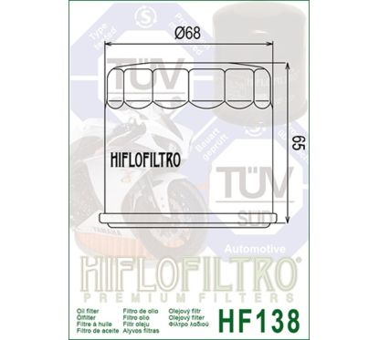 Filtre à huile HIFLOFILTRO Racing - HF138RC