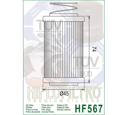 Filtre à huile HIFLOFILTRO - HF567