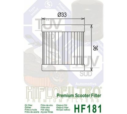 Filtre à huile HIFLOFILTRO - HF181