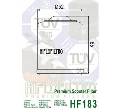 Filtre à huile HIFLOFILTRO - HF183