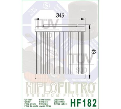 Filtre à huile HIFLOFILTRO - HF182