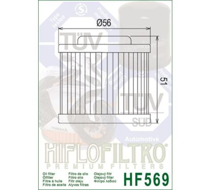 Filtre à huile HIFLOFILTRO - HF569