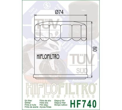 Filtre à huile HIFLOFILTRO - HF740 - Yamaha Marine