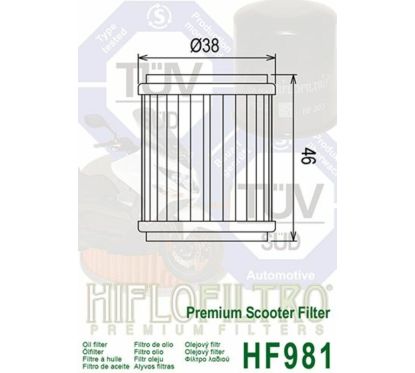 Filtre à huile HIFLOFILTRO - HF981