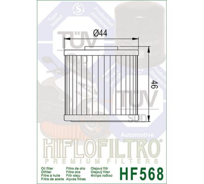 Filtre à huile HIFLOFILTRO - HF568