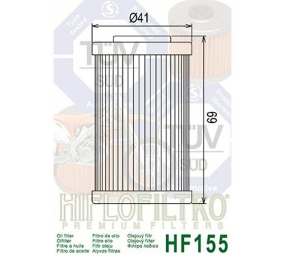 Filtre à huile HIFLOFILTRO - HF155