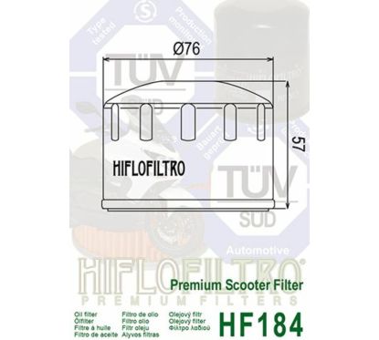 Filtre à huile HIFLOFILTRO - HF184