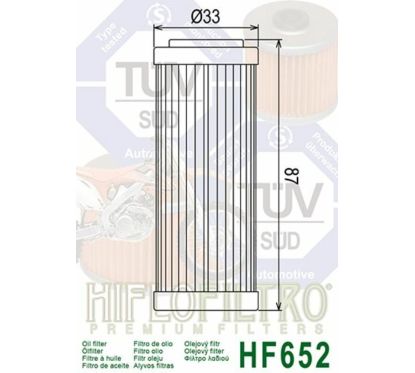 Filtre à huile HIFLOFILTRO - HF652