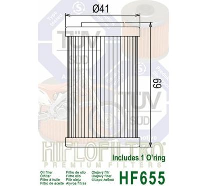 Filtre à huile HIFLOFILTRO - HF655