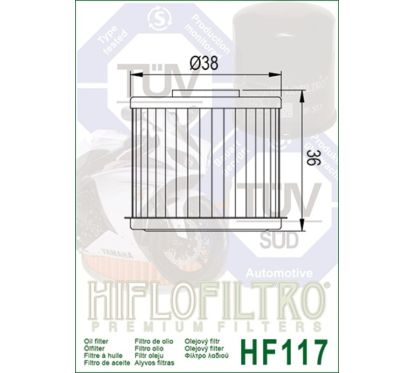 Filtre à huile HIFLOFILTRO - HF117