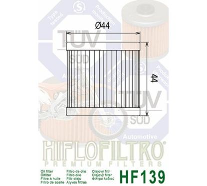 Filtre à huile HIFLOFILTRO - HF139