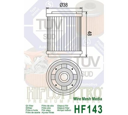 Filtre à huile HIFLOFILTRO - HF143
