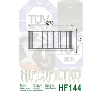 Filtre à huile HIFLOFILTRO - HF144