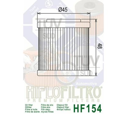 Filtre à huile HIFLOFILTRO - HF154