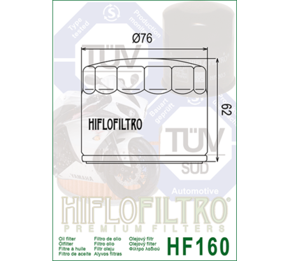 Filtre à huile HIFLOFILTRO - HF160